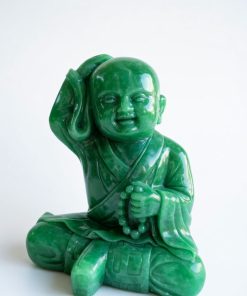 Green Gemstone Little Monk Statue