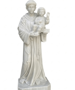 Saint Anthony, in white marble