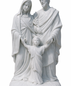 Statue of the Holy Family in white marble