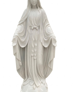 Statue of Our Lady of Grace in white marble