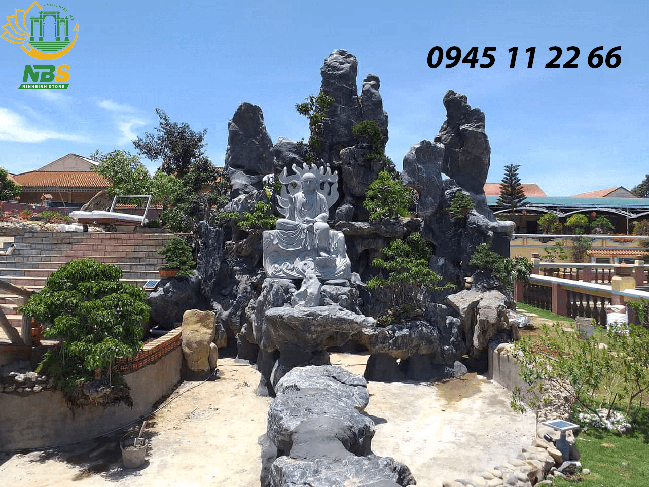 Thi công hòn non bộ tại chùa NBS-HNB 297
