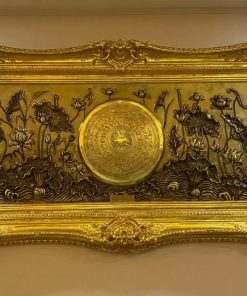 A lotus floral painting made of pure copper