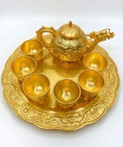 A bronze tea set