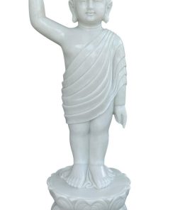 The newborn Shakyamuni Buddha, in white marble