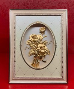 A rose painting made of copper (bronze)